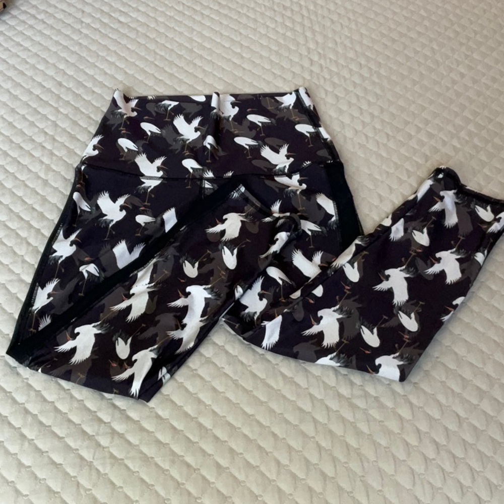 Emily Hsu Cranes High Waisted Leggings